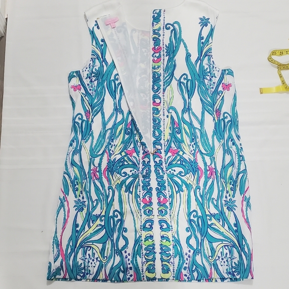 Lilly Pulitzer Iona Resort White Long Story Engineered Print Shift Dress - Picture 5 of 8
